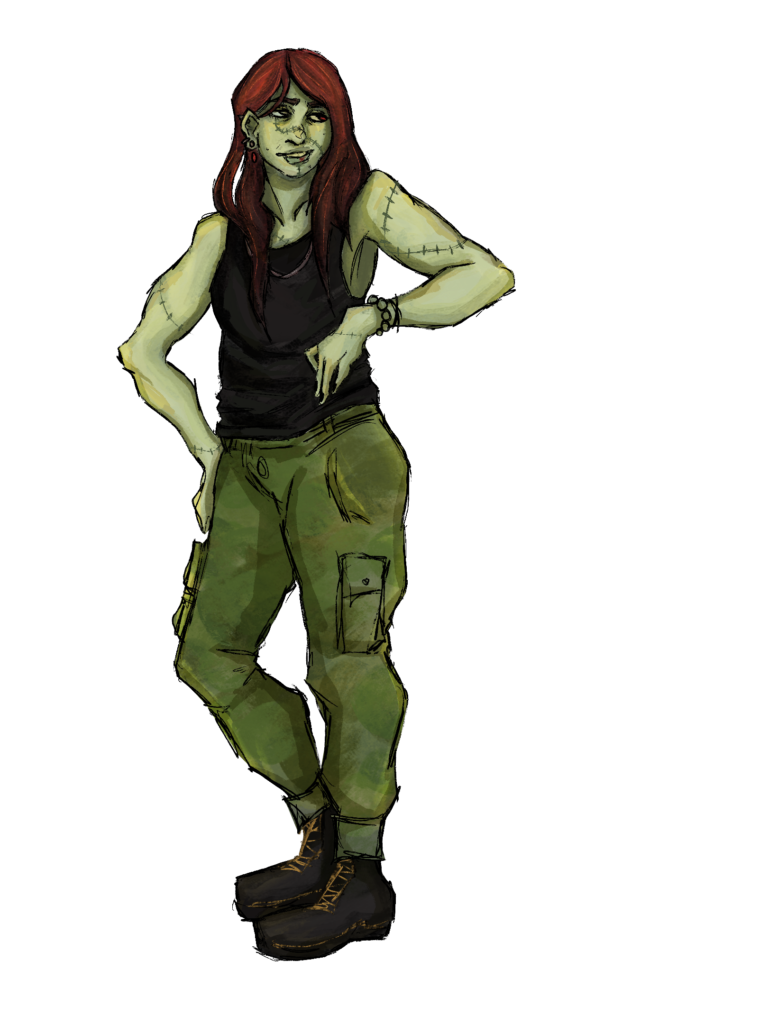 A full-body self-portrait of the developer's online persona.